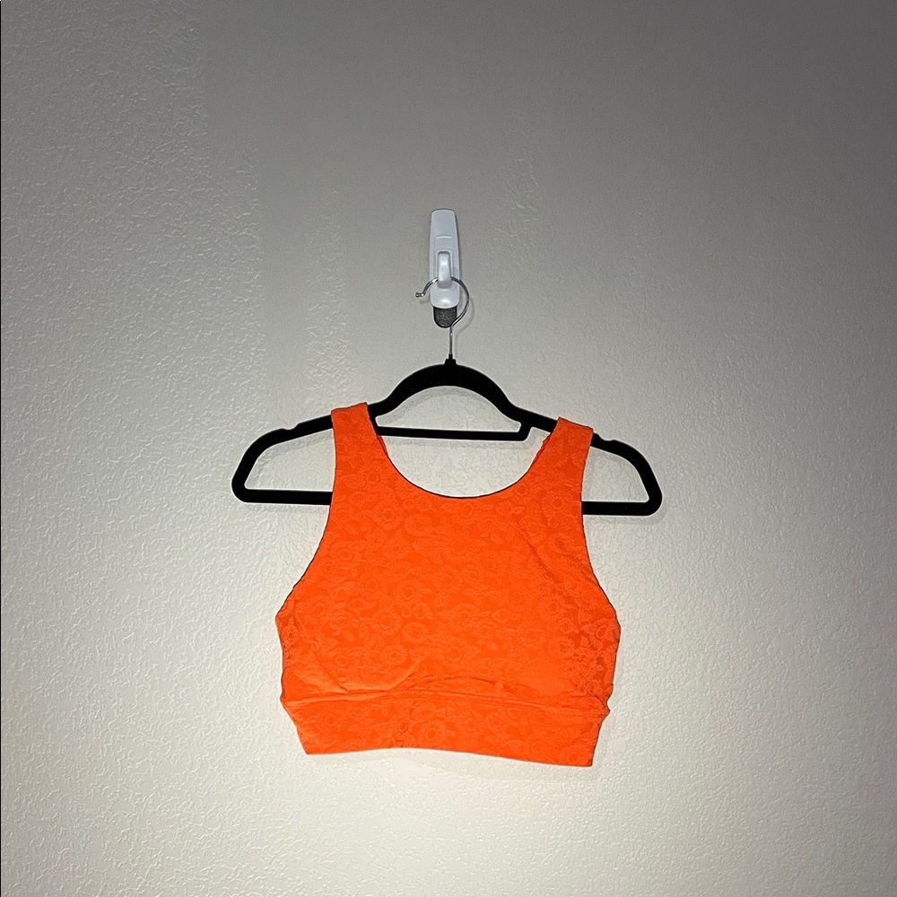Buffbunny Vibrant Orange Flower Power Sports Bra Top